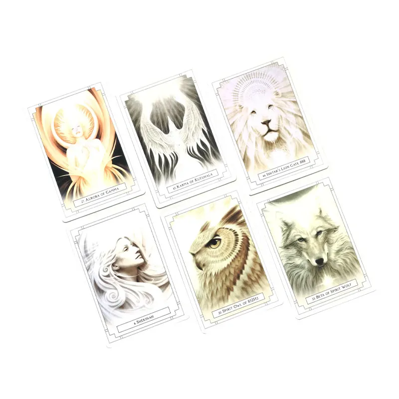 Hot sales White Oracle Tarot Card Fate Divination Prophecy Card Family Party Game Tarot Toy 44 Card Deck PDF Guide