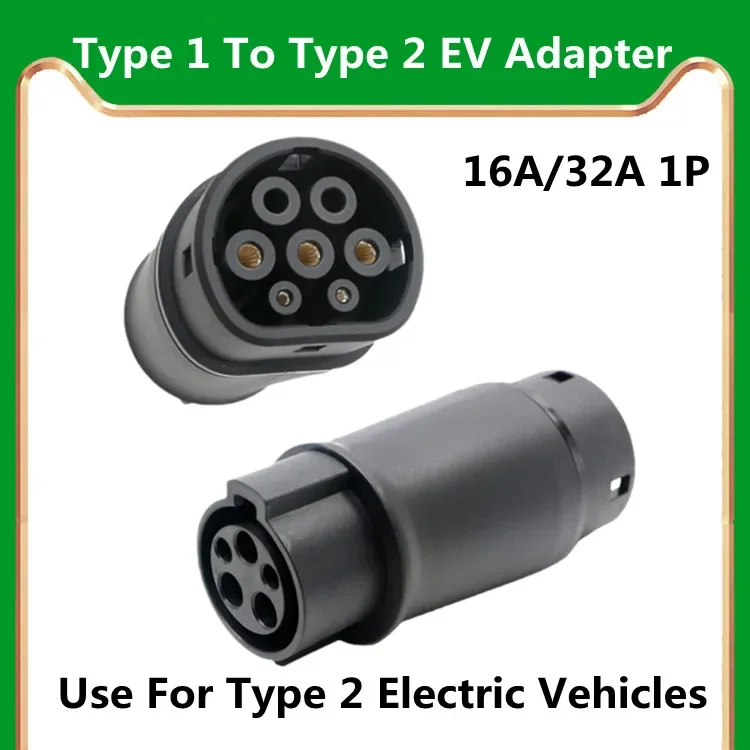 SUSUTOO EVSE Adaptor 16A 32A Electric Vehicle Car EV Charger Connector SAE J1772 Socket Type 1 To Type 2 EV Adapter Socket