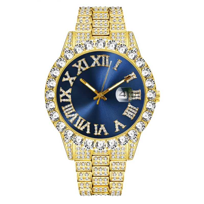 Marchio ufficiale spedizione gratuita orologio europeo e americano personalità degli uomini caldi stile Hip Hop grande marca acqua fantasma diamante romano