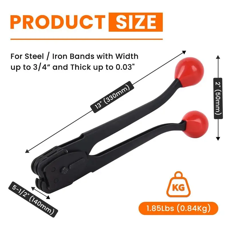 EYFL-High Strength Sealing Conform Heavy Pallet Packing Pliers Sealer Tool 3/4" Metal Banding Strapping Ergonomic Design