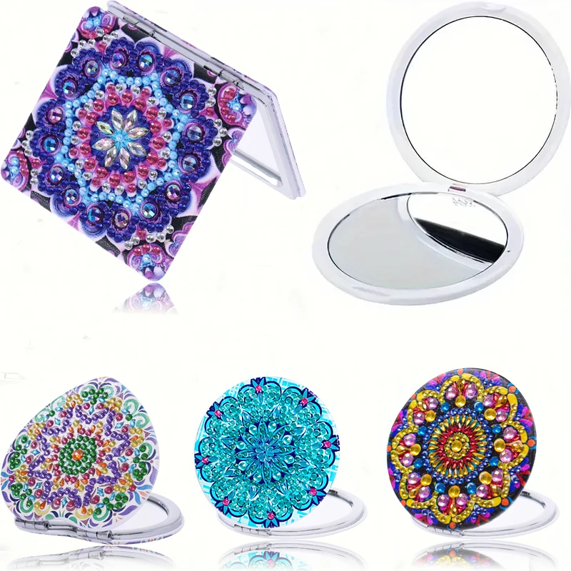 1 DIY Diamond Painting Art Set Mandala Pattern Small Mirror Special Shape Crystal Artificial Diamond Mosaic Process