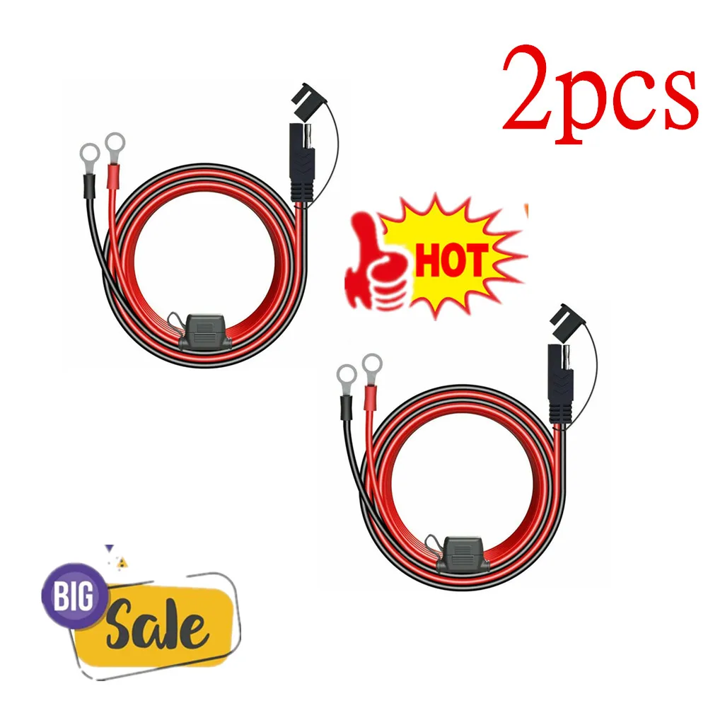 

2 Piece Quick Release SAE Cable With Fuse Terminal O Connector Battery Charger Extension Adapter Wire 16AWG Terminal