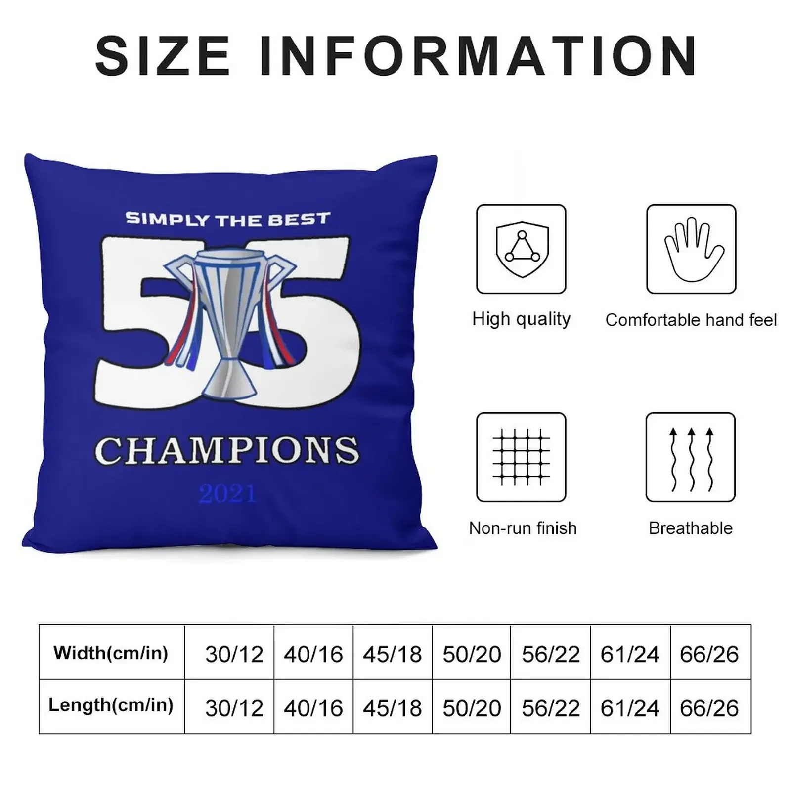 Rangers 55 Champions Throw Pillow Cushion Cover Custom Cushion Sofa Cover pillow