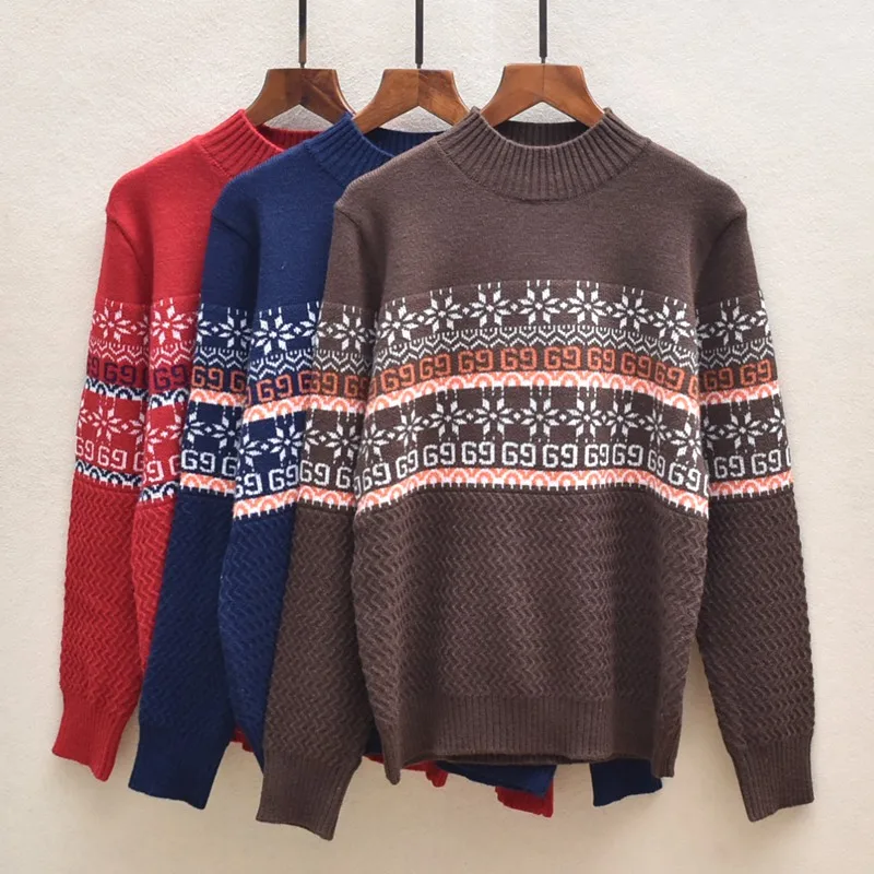 

Вязаный свитер Thiened с высоким воротником, длинный свеч, осень-зима, женский вязаный свитер, свободный крой, полосатый ...