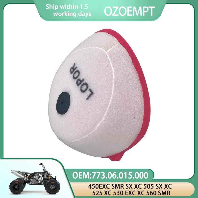 OZOEMPT  DUAL-LAYER FOAM Motorcycle Air Filter Apply to 450EXC SMR SX XC 505 SX XC 525 XC 530 EXC XC 560 SMR OEM: 773.06.015.000