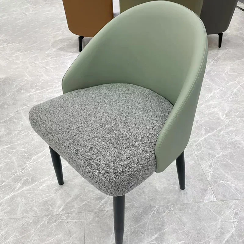 Creative backrest armrest chair Modern simple home fashion lounge chair Restaurant fabric color-block chair