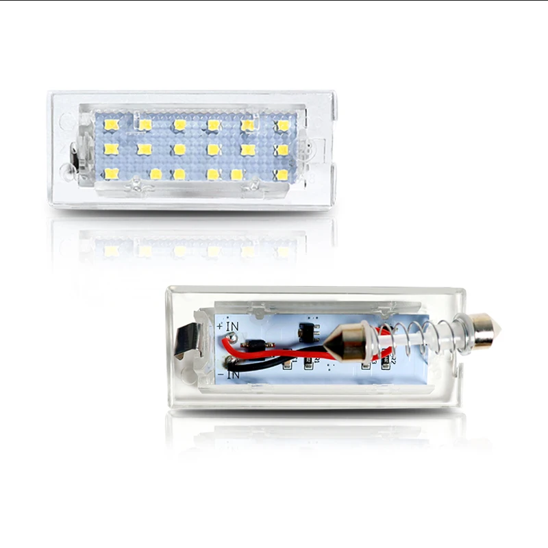 IJDM Xenon White OEM-Fit 3W Full LED For 2004-2009 BMW E83 X3 & For BMW 2001-2006 E53 X5 License Plate Light, Can-bus Error Free