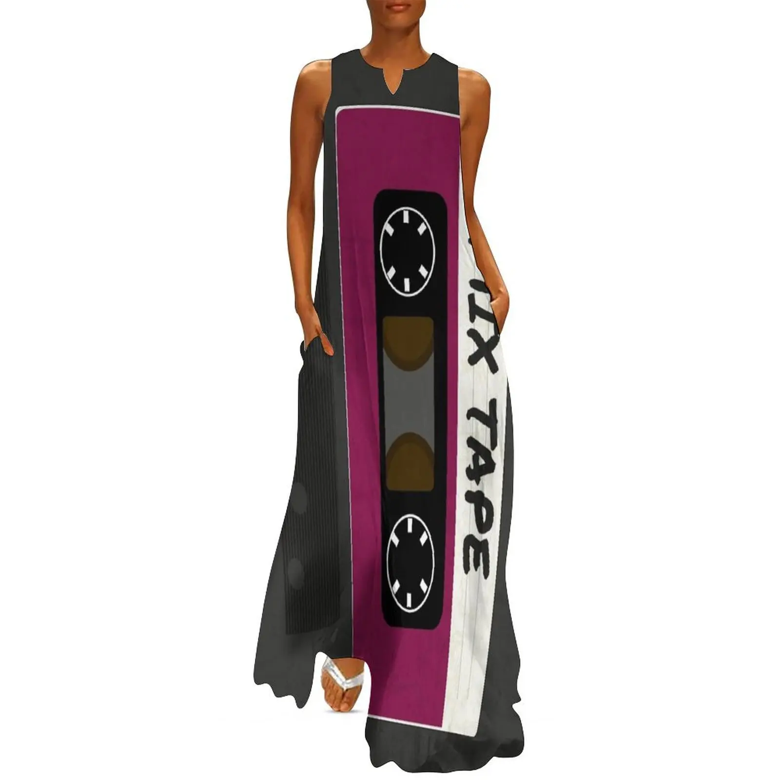 Purple Mix Tape Long Dress women's summer clothing 2025 summer women's dress 2025