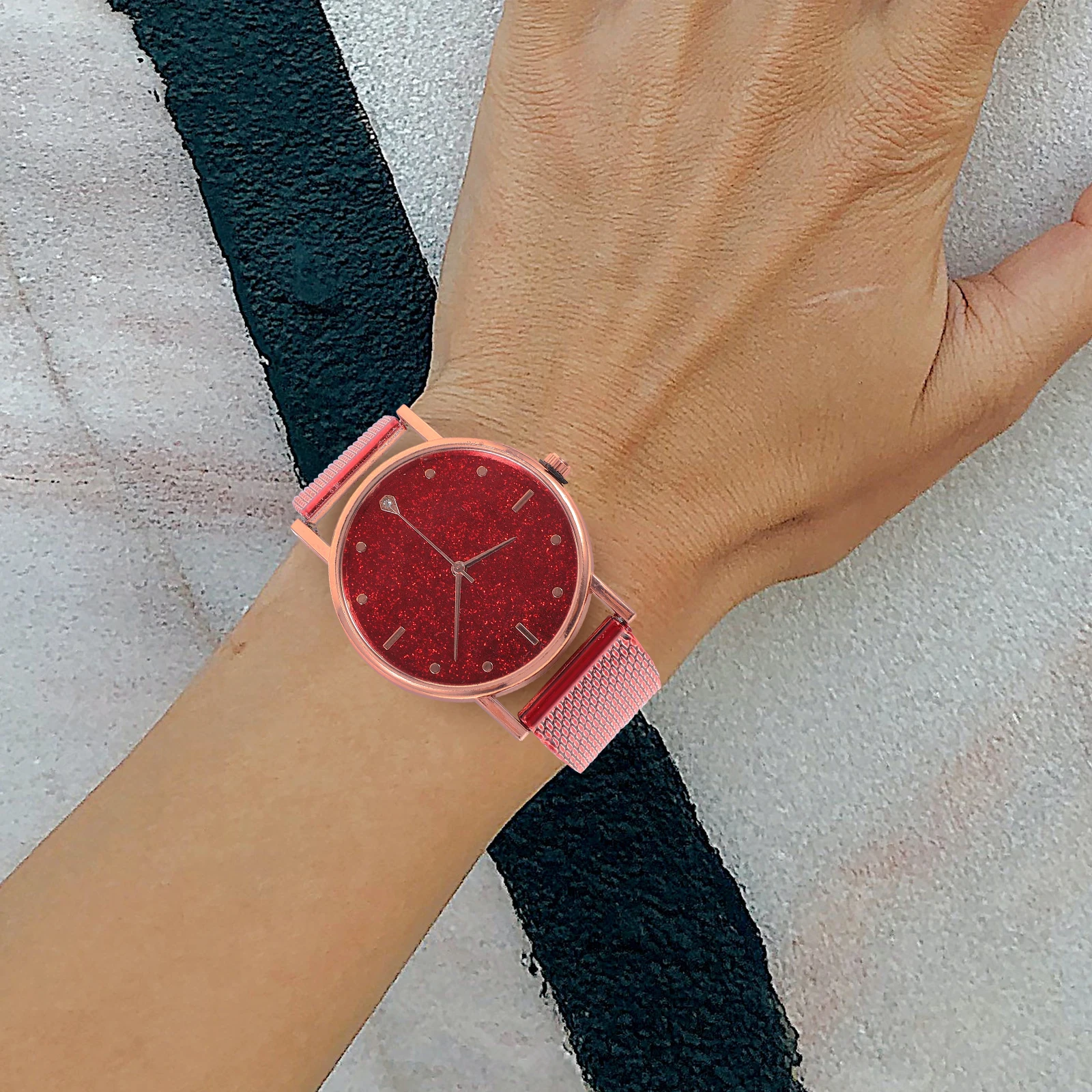 Reloj elegante Sky Lady, esfera de cristal a la moda, diseño ligero y elegante, versátil para todas las ocasiones, reloj de pulsera para mujer