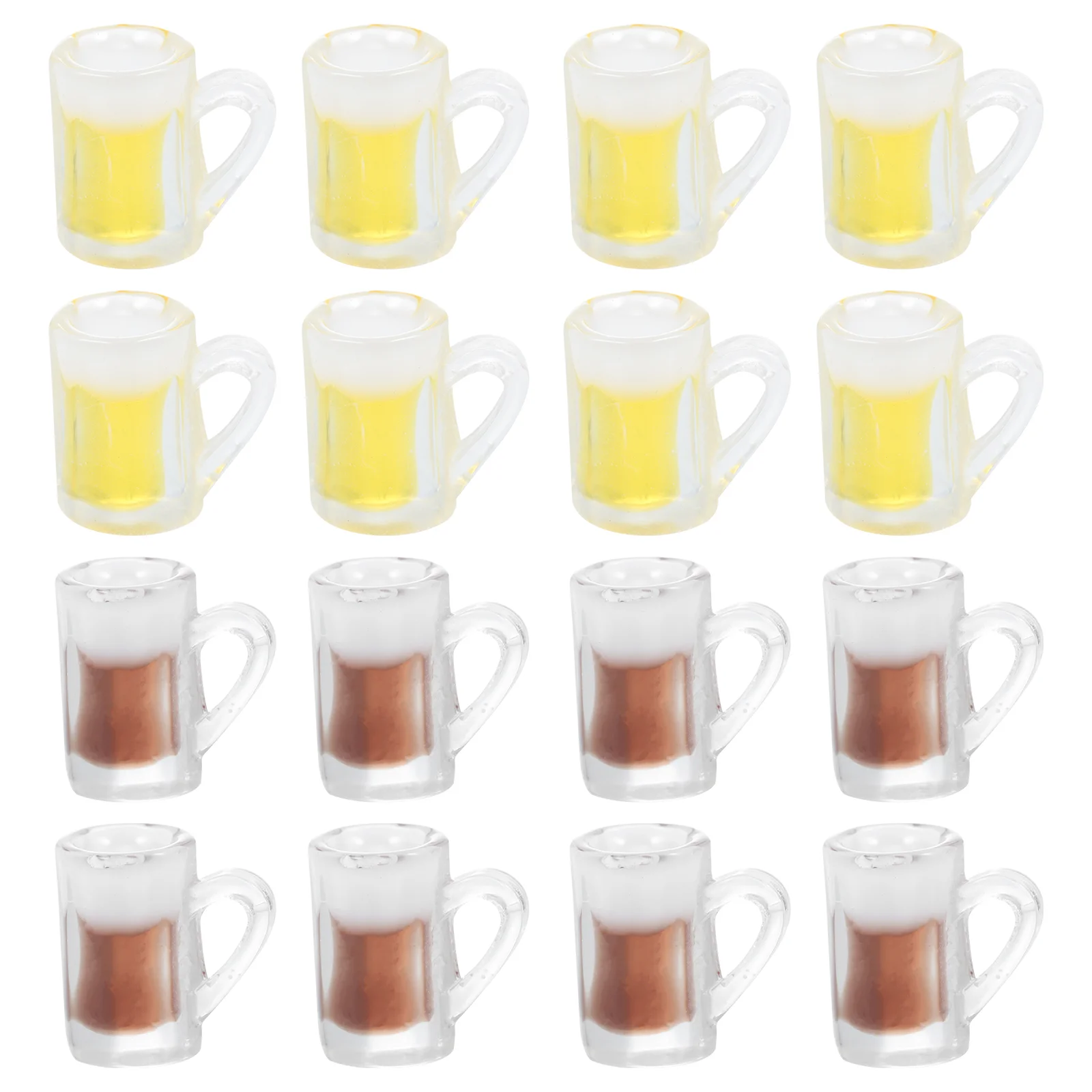 24 Pcs Simulation Beer Mug Keyrings Decor Keychain Hanging Ornament Resin Cup Charms Jewellery