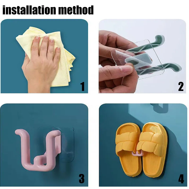 Slippers Rack  Bathroom Simple Slipper Hook Toilet Drainage Rack Wall Mounted Bedroom Neat Storage Shoe Drying Rack