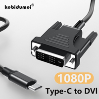 1080P USB C to DVI Cable Male to Male Type-C To 24+1/24+5 DVI Converter For Thunderbolt MacBook Pro Projector Monitor TV S8 S9 ﻿