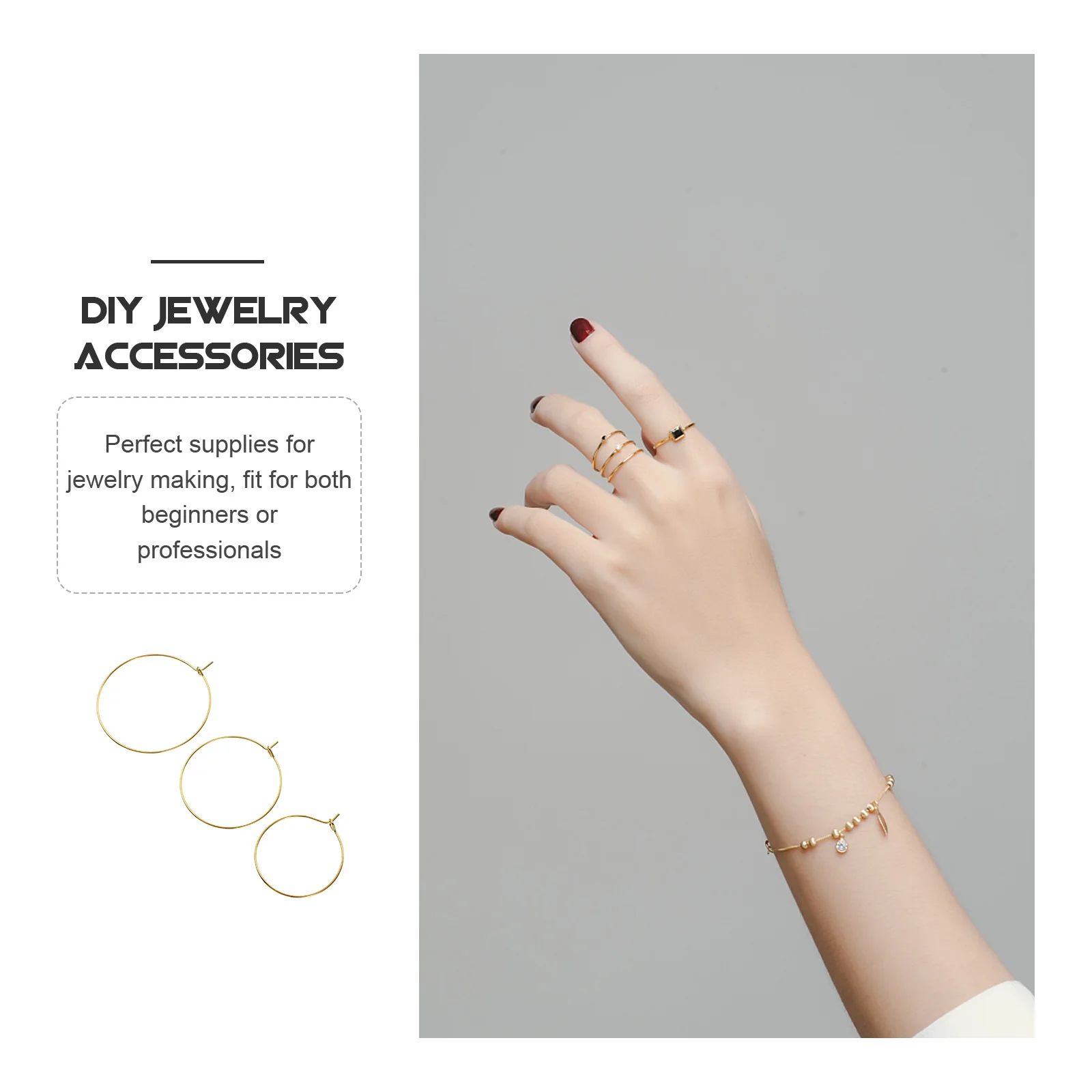 180 قطعة الأطواق القرط صنع المجوهرات عدة Crafts بها بنفسك الحرف المستديرة الديكور الأطواق أساسيات ل اكسسوارات الأقراط اليدوية