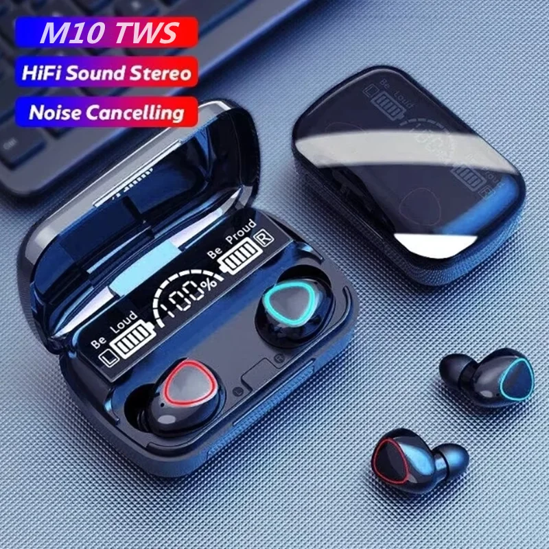 Original M10 Headphones Bluetooth Wireless Earbuds Sports Stereo Noise Canceling Headphone Microphone Speaker Caixa De Som Gamer