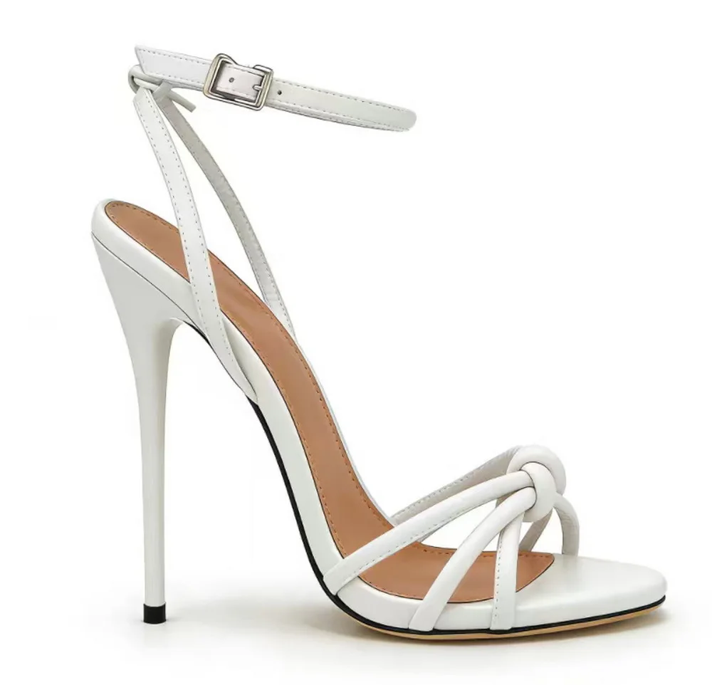 new-design-16cm-high-heels-sandalswomen's-summer-shoeshollow-out-slingbacksankle-one-strapblackwhiteredcustom-colors