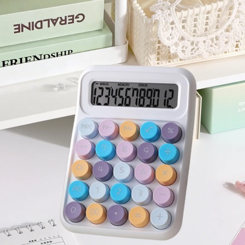 قطعة واحدة من آلة حاسبة الدوبامين بزر كبير، آلة حاسبة لسطح المكتب 12 مع أزرار حساسة، آلة حاسبة للمكتب والمدرسة. #1