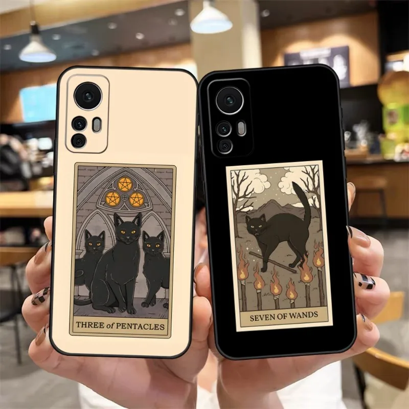 Witches Moon Tarot Mystery Totem Cat Phone Case For Xiaomi POCOF3 X3 GT M4Pro M3 X4Pro NFC Note 10Pro Redmi Note 11 10 Pro Plus