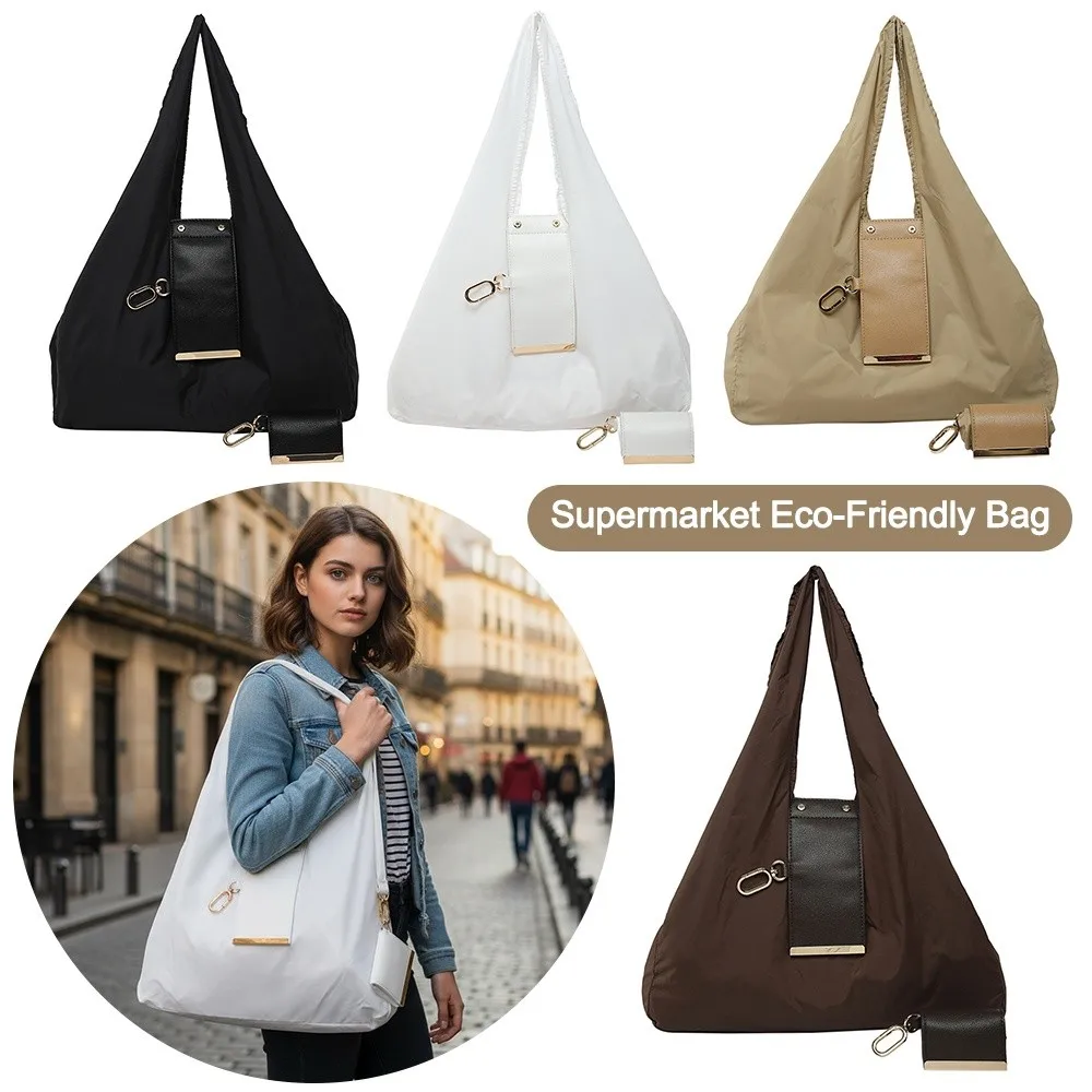 Portable Mini Keychain Tote Bag Foldable Expandable Shopping Bag Reusable with Key Ring Supermarket Eco-Friendly Bag for Travel