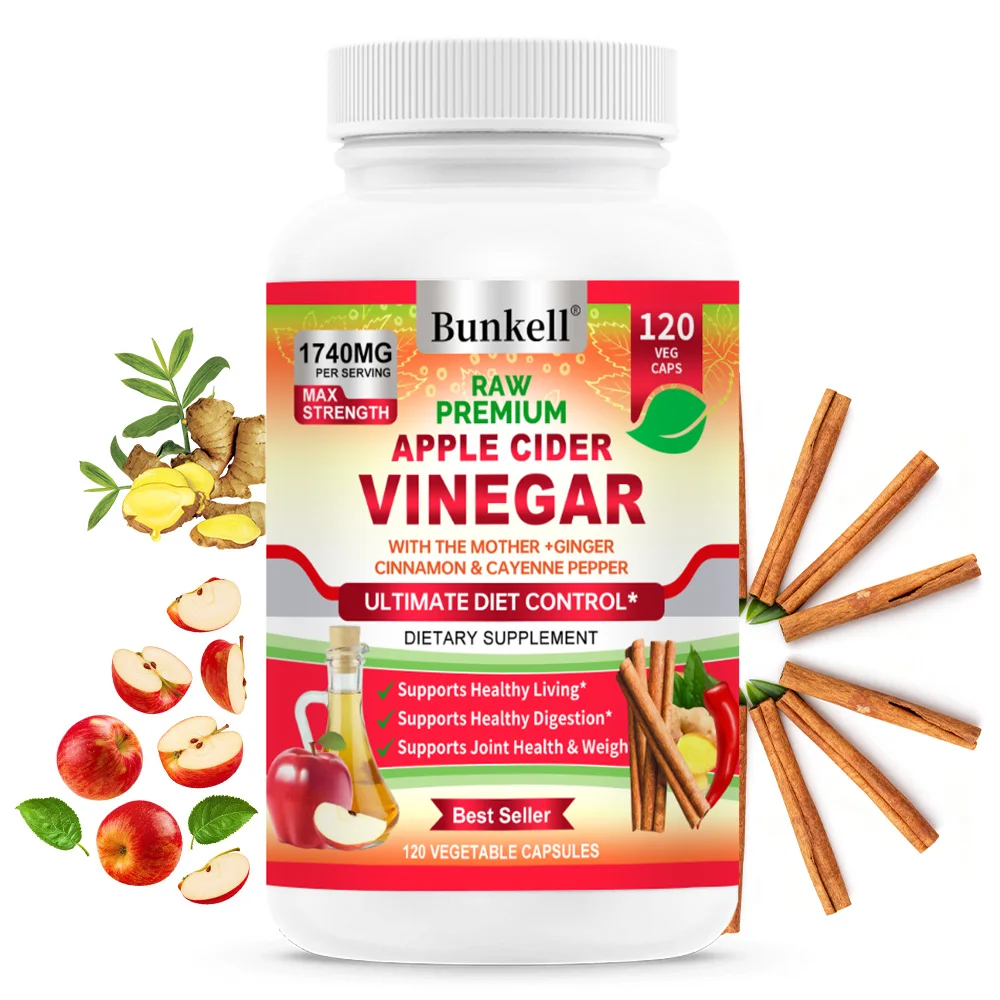 Apple Cider Vinegar Capsules 1500mg - Energy Support, Relieves Bloating and Constipation, Promotes Digestive Health