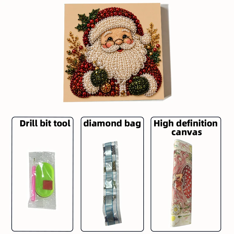 Weihnachts-Perlen-Diamantmalerei, handgemachtes Perlenbild, Weihnachtsengel-Glocken-DIY-Set, Feiertagsdekoration für Zuhause, Diamantmalerei, verschiedene Stile zur Auswahl, handgemachtes Heimdekorationsbild, Weihnacht – Detail 9