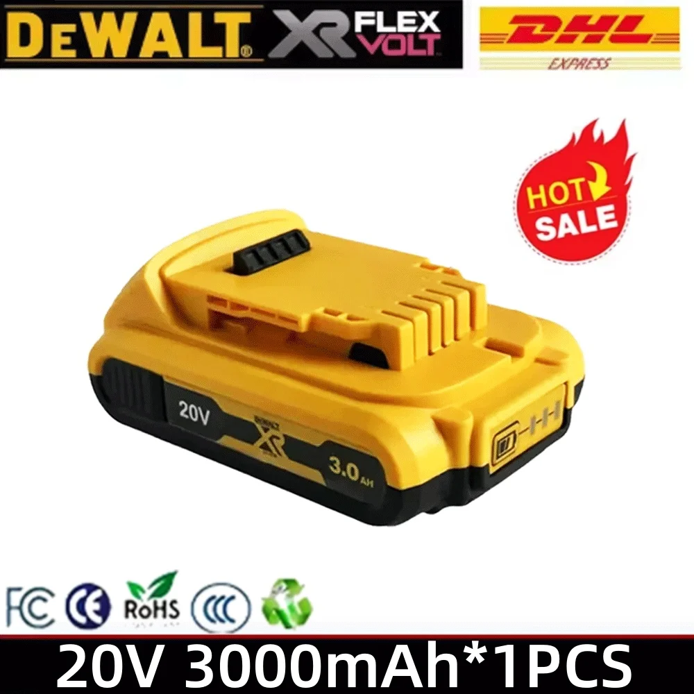 

DeWALT 100%Original Battery 20V 3Ah MAX FlexVolt for DCB606 DCB205 DCB206 DCB209 DCB182 Power Tool with Charger
