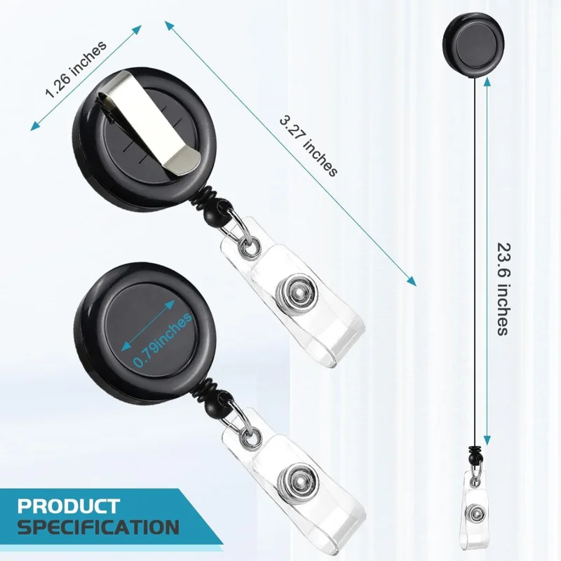 Lonimia 5 Pieces Retractable Badge Holder with Belt Clip