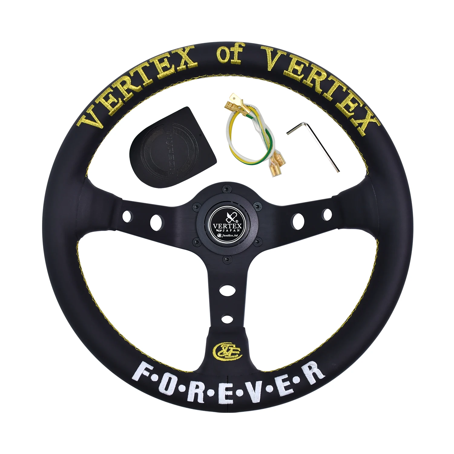 

Custom Vertex Racing Steering Wheel Leather Aluminum Alloy Car modified Auto parts Universal Steering Wheel