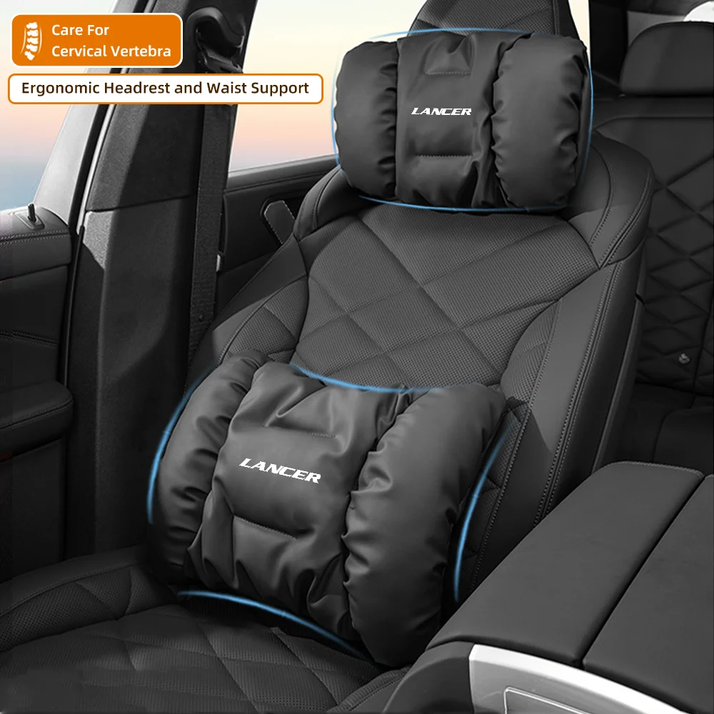 

Car Seat Headrest/Lumbar Support Car Neck Pillow Waist Cushion Driver Seat Backrest Support For Mitsubishi Lancer 10 3 9 EV X As