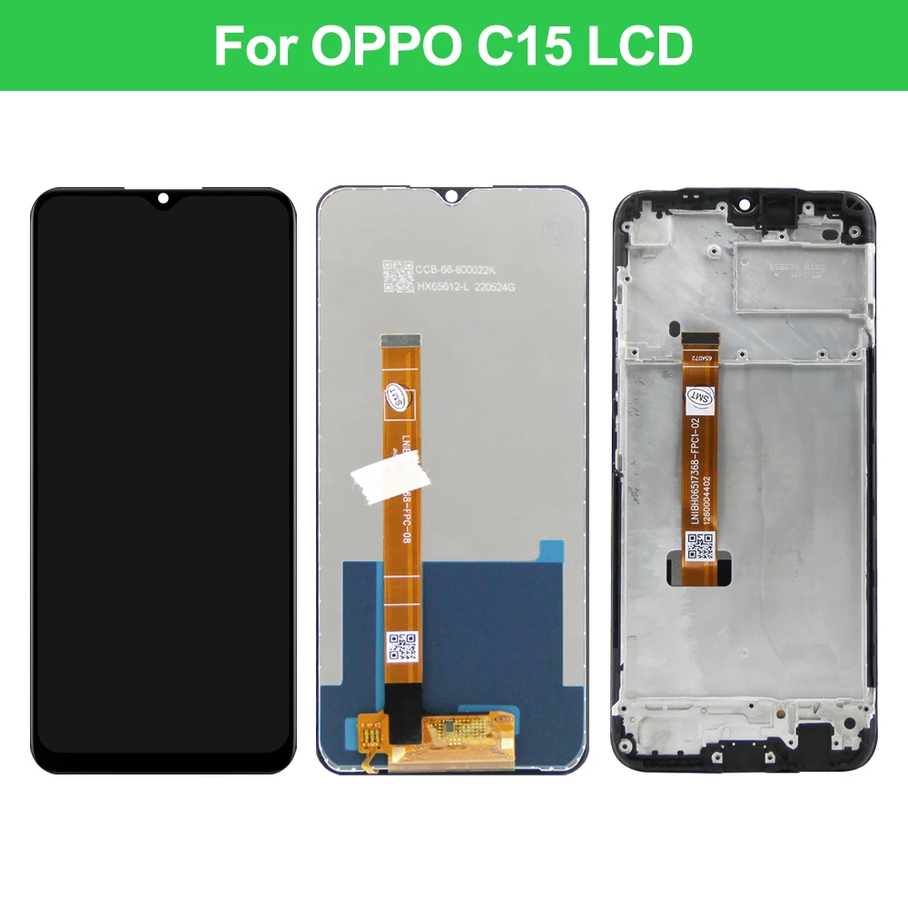 Para oppo realme c11 c15 rmx2185 rmx2180 display lcd 10 montagem da tela de toque substituição para oppo realme c12 display lcd