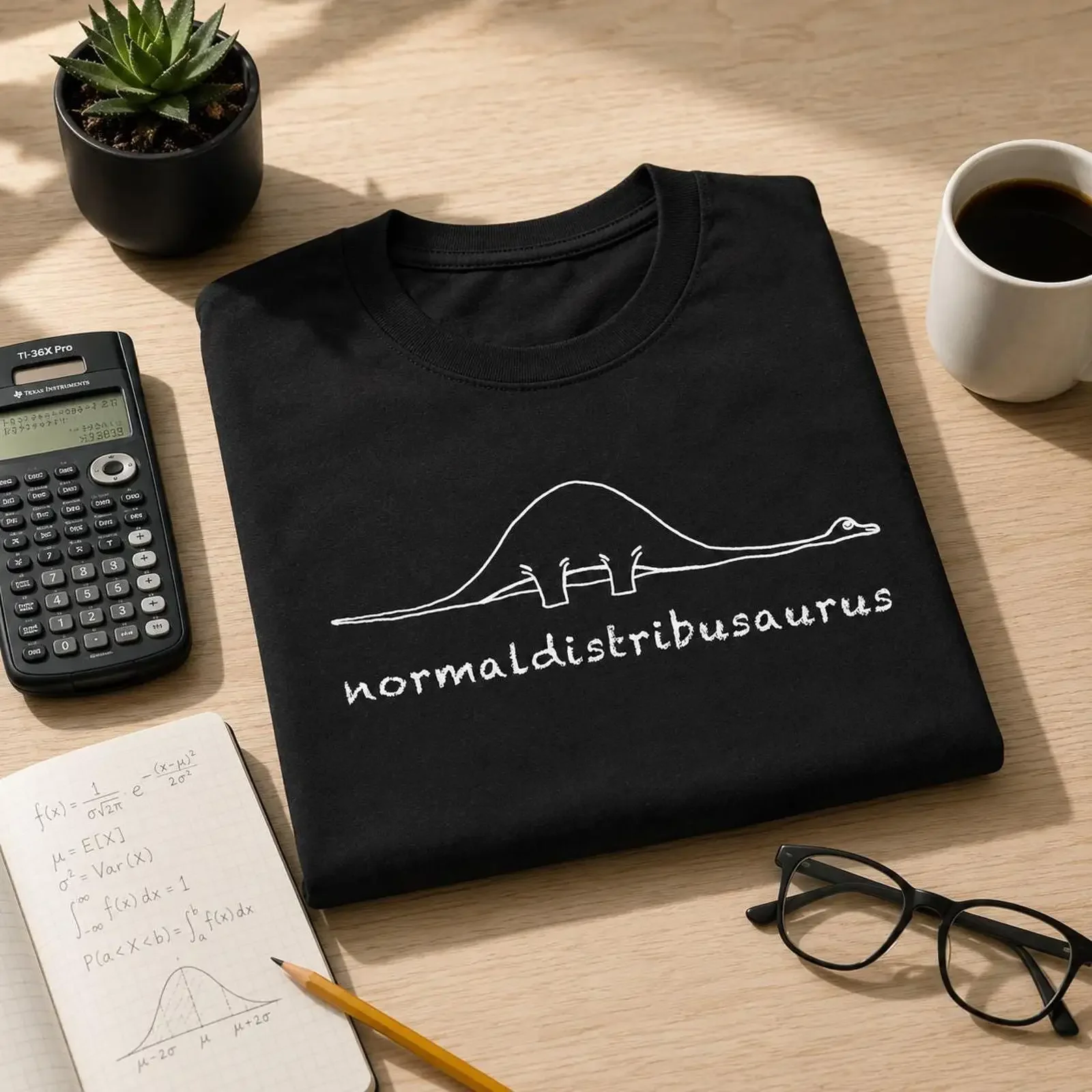 Normaldistribusaurus Statistics Dinosaur Funny T Shirt Black Soft Cotton Normal Distribution Curve for Statisticians vintage