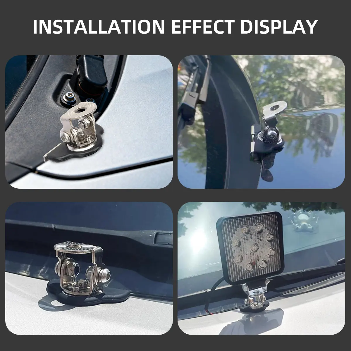 2 قطعة/المجموعة سيارة جبل العمل دعامة إضاءة المشبك عمود هود قبالة الطريق Led العمل ضوء بار حامل قبالة الطريق 4x4 اكسسوارات العالمي #5