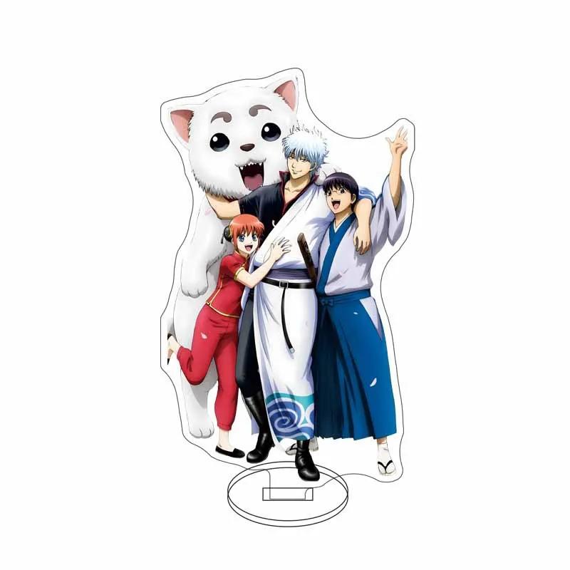 Anime Gintama Okita Sougo Hijikata Toushirou Acrylic Stand Keychain Desktop Decor Figure Cute Collection Gift for Fans