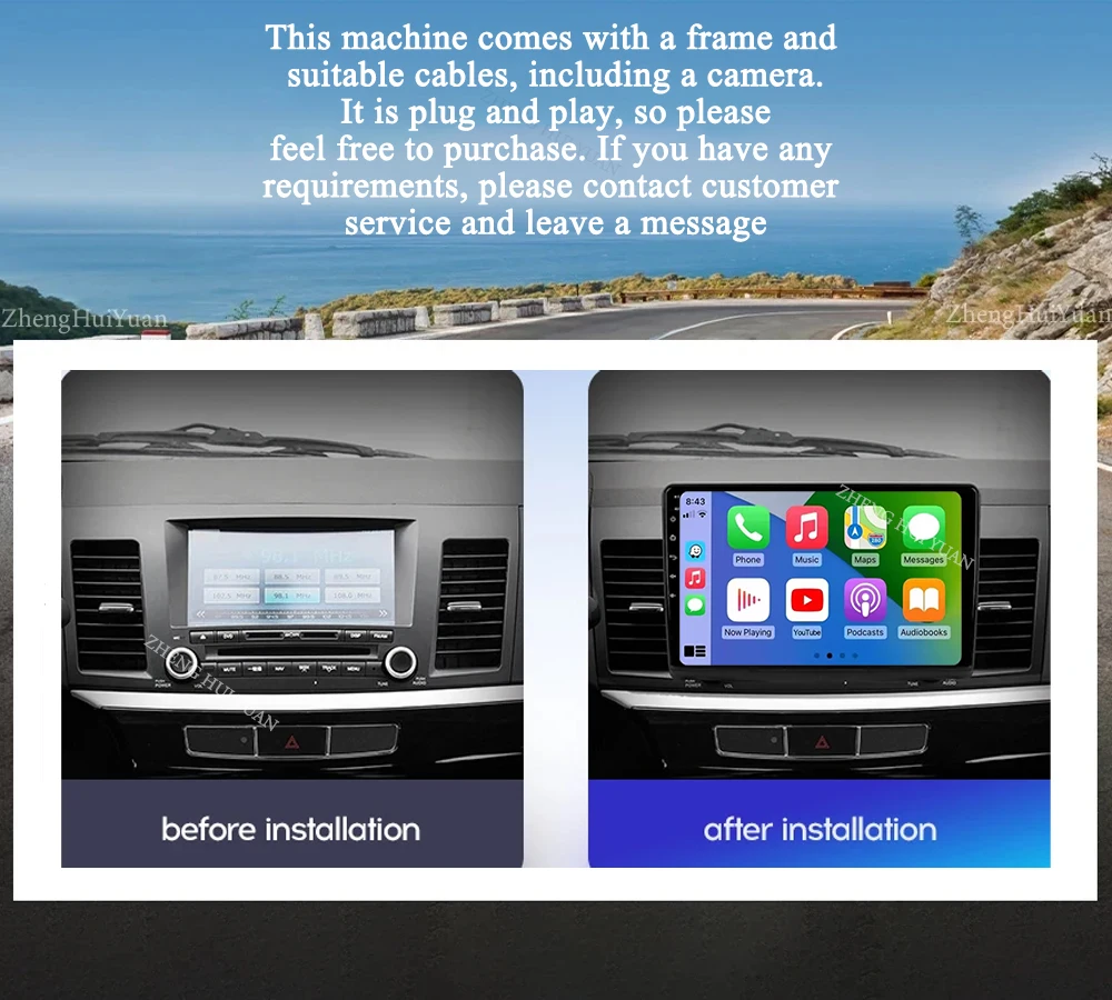 نظام تحديد المواقع DSP CarPlay السيارات أندرويد 15 لميتسوبيشي لانسر 10 CY 2007 - 2012 راديو السيارة الوسائط المتعددة مشغل فيديو نظام تحديد المواقع وحدة رأس ستيريو