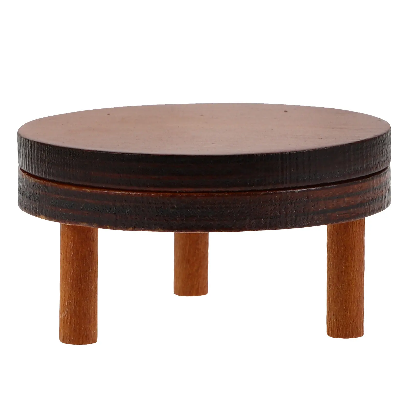 

1Set 1:12 Scale Miniature Round Table for Dollhouse Living Room Kitchen Scene Decoration Wooden Mini Furniture Accessory Set