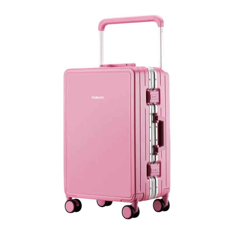 

20 Inch Wide Handle Suitcase Men Carry-On Luggage Women Travel Trolley Case Cabin PC Aluminum Frame