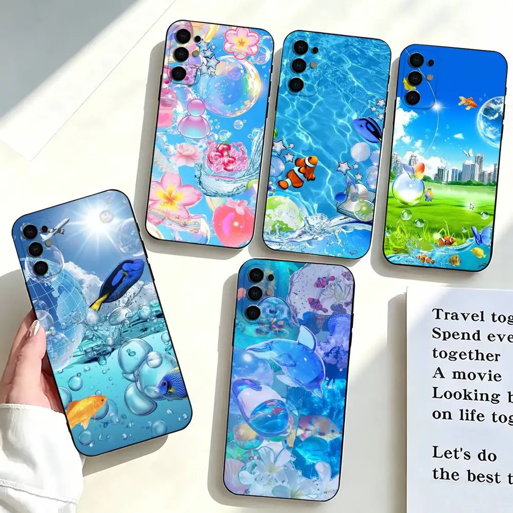 Frutiger Aero Aqua N-Nostalgias  Phone Case For Samsung S25,S24,S21,S22,S23,S30,Ultra,S20,Plus,Fe,Soft Silicone Black Cover