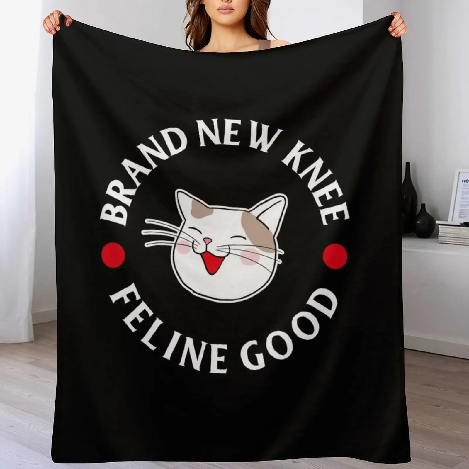 Knee Replacement Surgery Cat Owner Gift Throw Blanket Ultra Soft Flannel Fleece Blanket for All Seasons