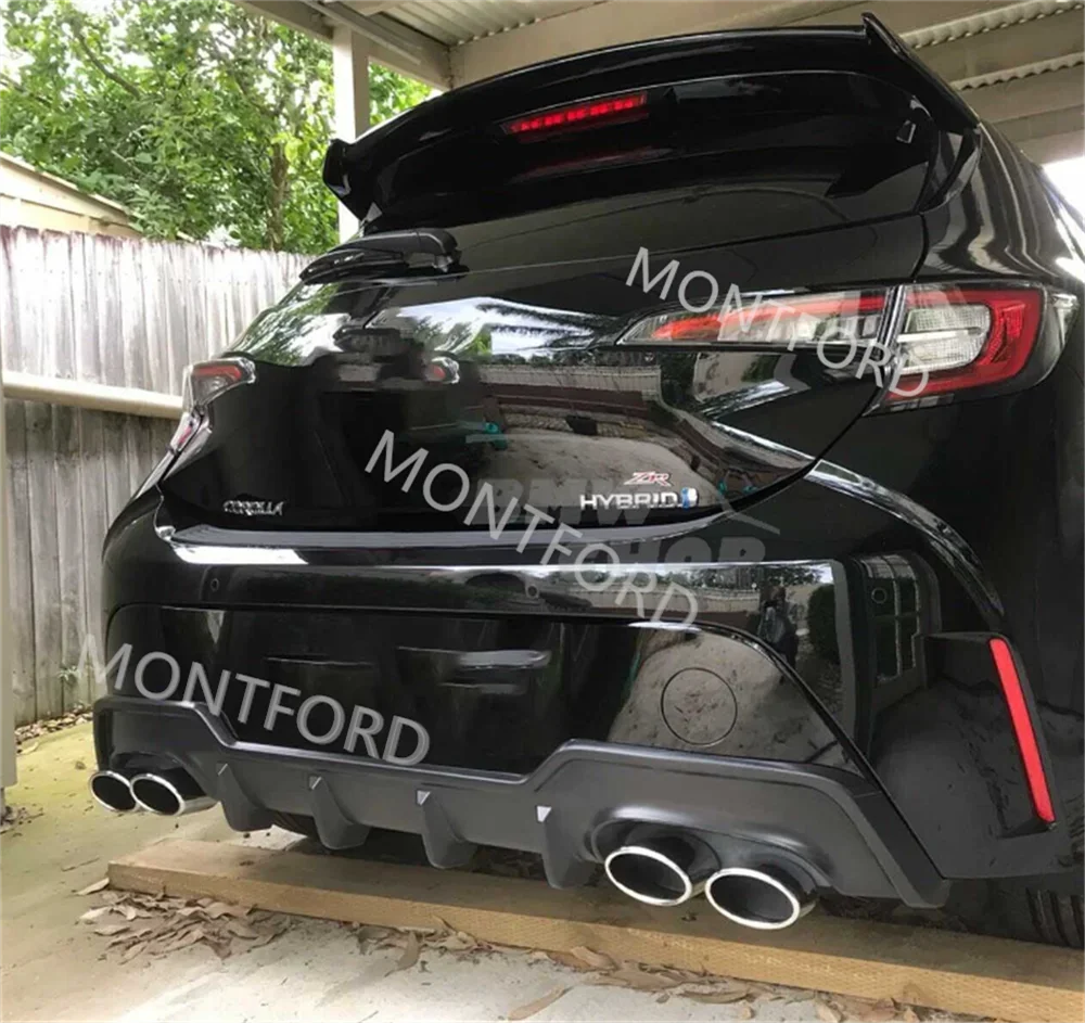 For Toyota Corolla Hatchback E210 2019-2024 Carbon Fiber Rear Diffuser Bumper Spoiler Guard Protector Skid Plate Cover 3PCS - view 4