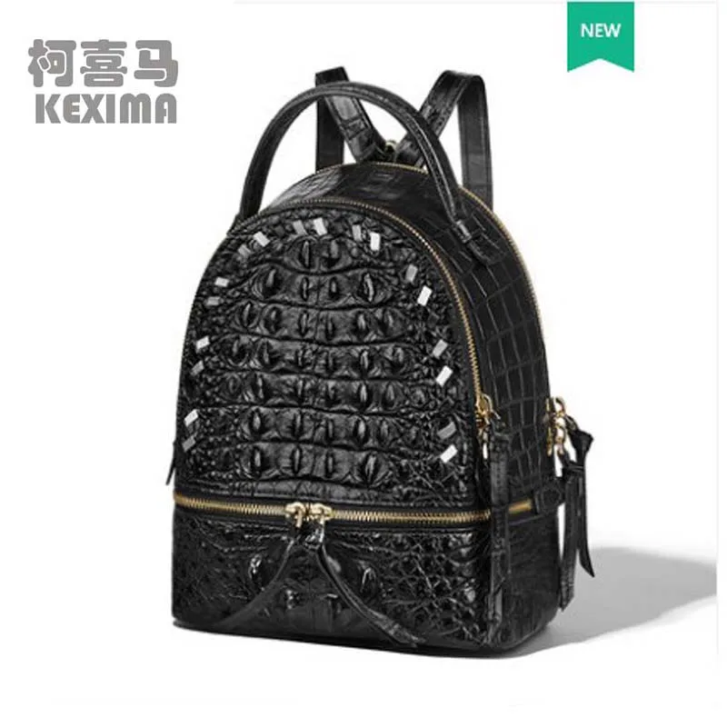 KEXIMA gete 2023 new crocodile leather backpack for ladies leisure travel small backpack zip bag for ladies women backpack