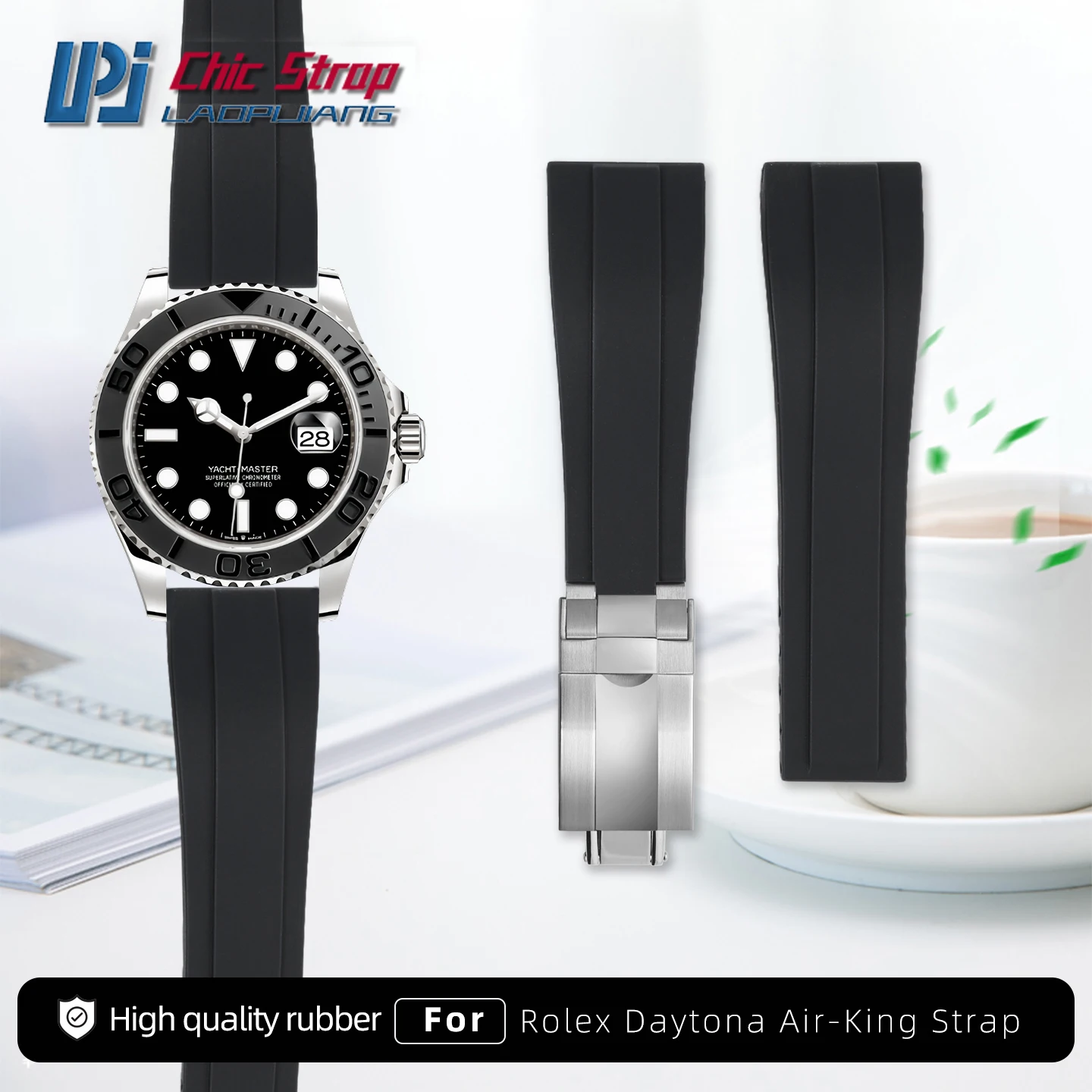 

Спортивный резиновый ремешок для дайвинга для Rolex Daytona Air-King Yacht-Master, складная пряжка, силиконовый ремешок для часов 20 мм, 21 мм, 22 мм, мягкий