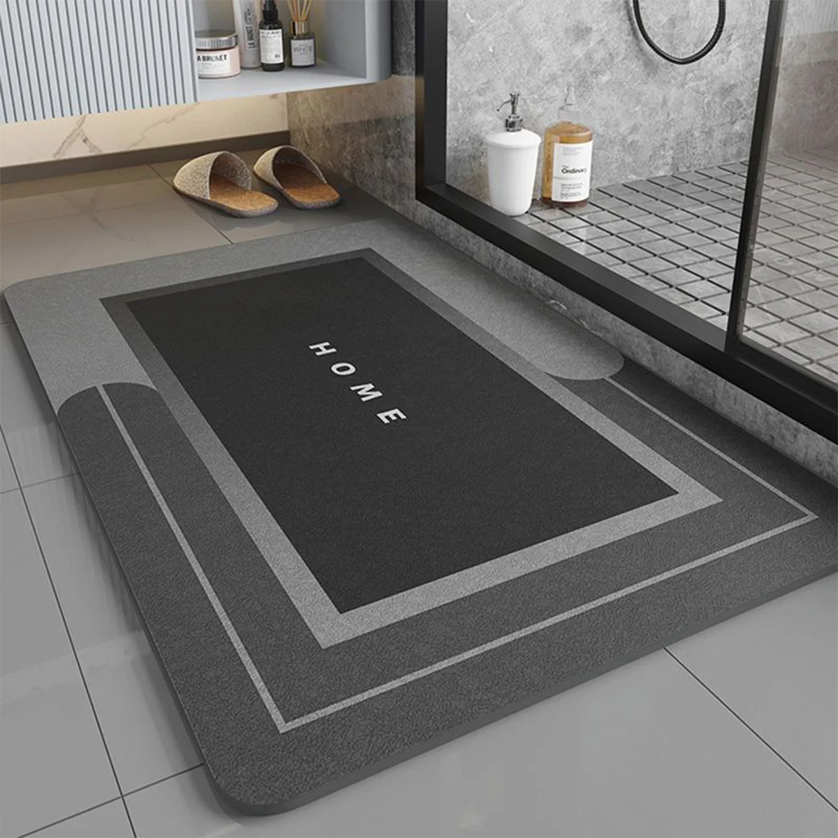 Simple bathroom diatom mud absorbent floor mat bathtub foot mat shower room strong anti-slip mat dirt-resistant entrance mat