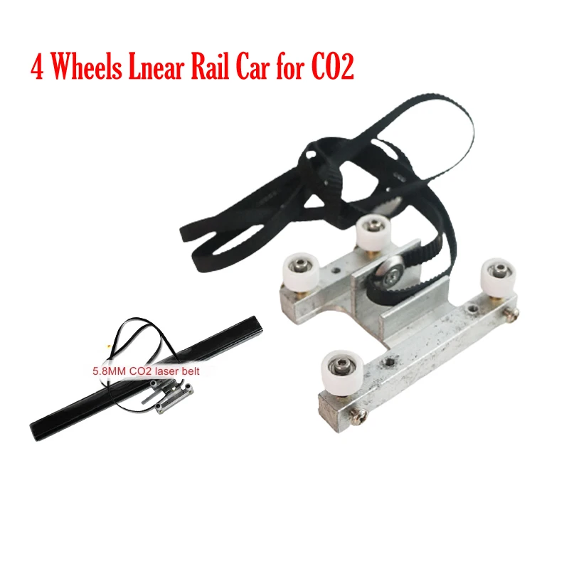 Four Wheels Linear Rail Car with 5.8mm Belts 2 Metres for CO2 Laser CNC Machine Tools Parts