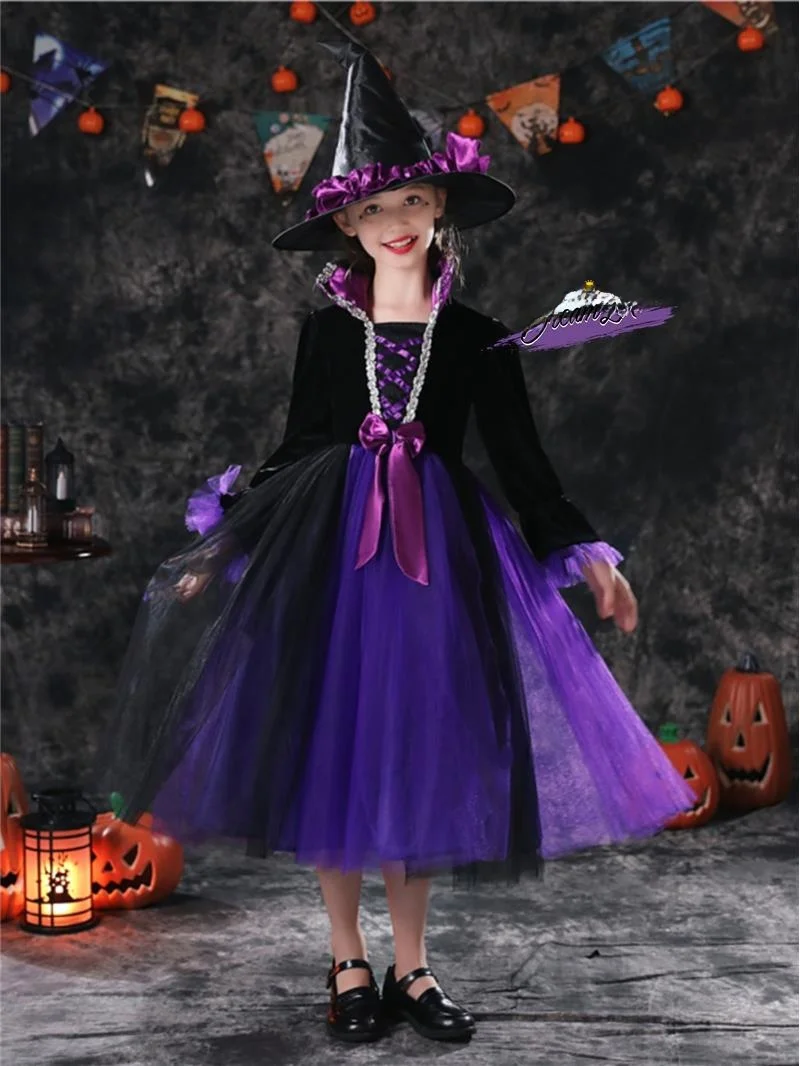 

loween New Sle Children's Witch Princ Skirt Girl Masquerade Performance Long Dr Costume Cloud Xi Yan Brand