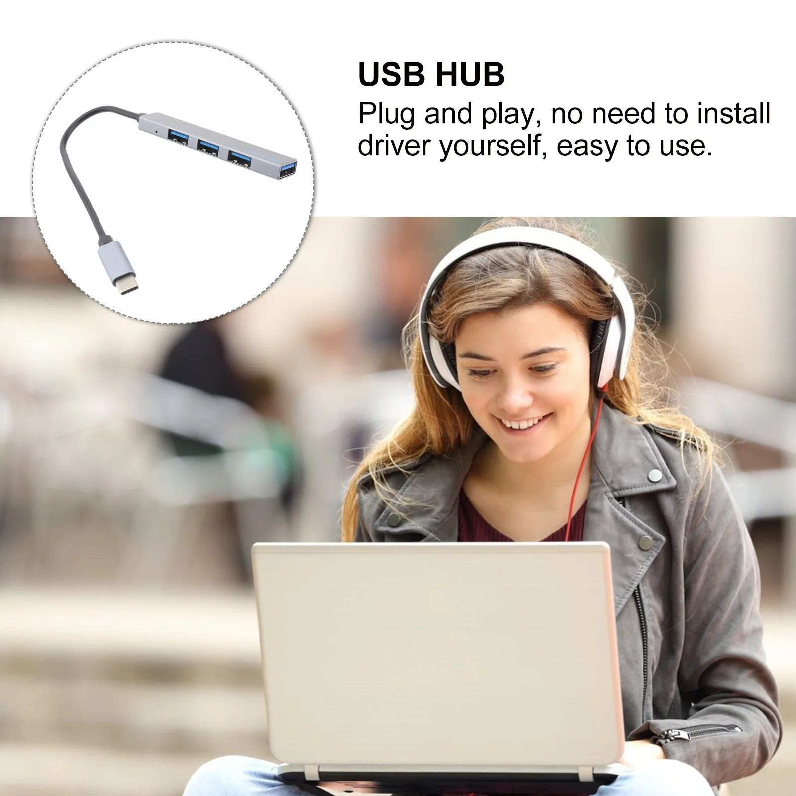 

USB 3.1 Type- 4-Port Otg Multifunction Phone Data Dock USB 2.0 High-Speed Portable Expansion Transfer Adapter