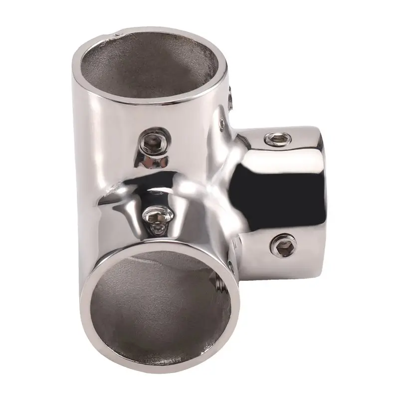 316 Stainless Steel 3-Way Corner Rail Fitting For Boats Pipe Connector Marine Hardware Compatible With 22Mm Tubing