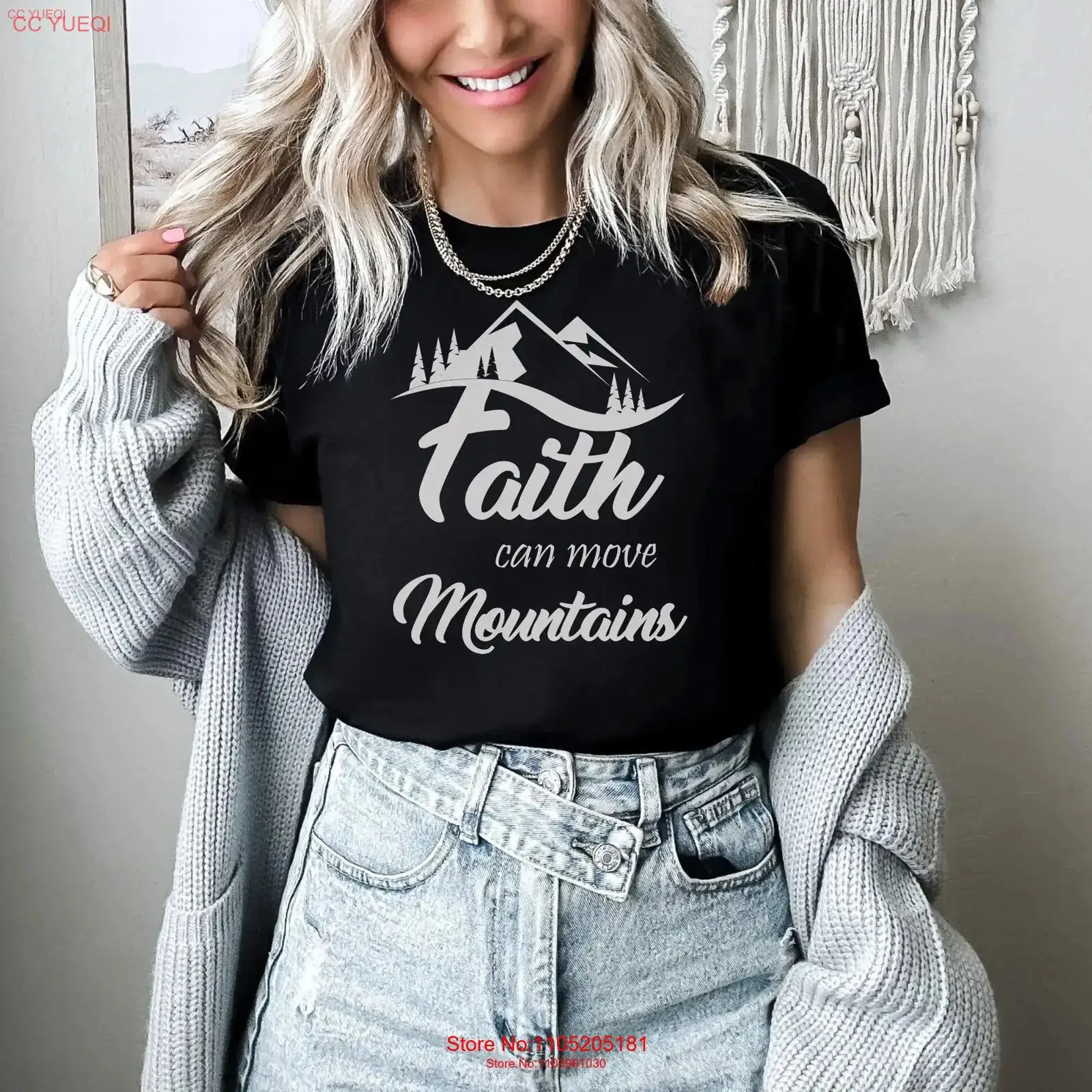 Fe puede mover montañas Mark 11vs 23 Matthew 17vs 20 21vs 21 Luke 6 1 Corinthians 13vs 2 Mountain Mover Trust God camiseta suave
