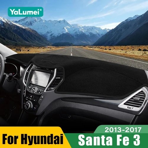 Para Hyundai Santa Fe 3 DM 2013 2014 2015 2016 2017 salpicadero de coche cubierta parasol instrumento escritorio alfombrilla antideslizante Accesorios