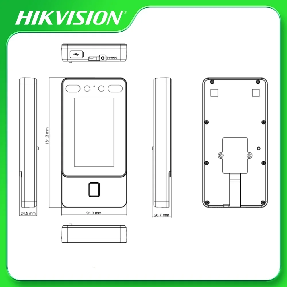 Terminal de reconocimiento facial Hikvision DS-K1T342MFX-E1, pantalla táctil LCD de 4,3 pulgadas, compatible con cara TCP/IP ISAPI con reconocimiento de máscara