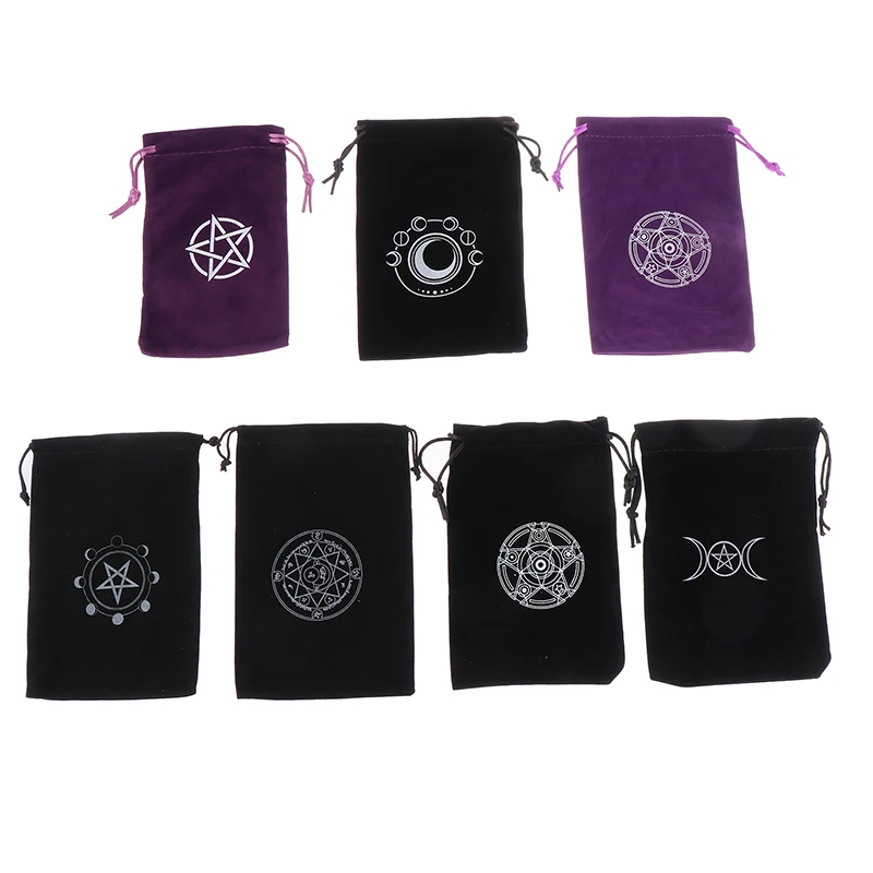 1Pc Velvet Tarots Oracle Cards Storage Bag rune Constellation Witch divinazione accessori gioielli borsa per dadi custodia con coulisse