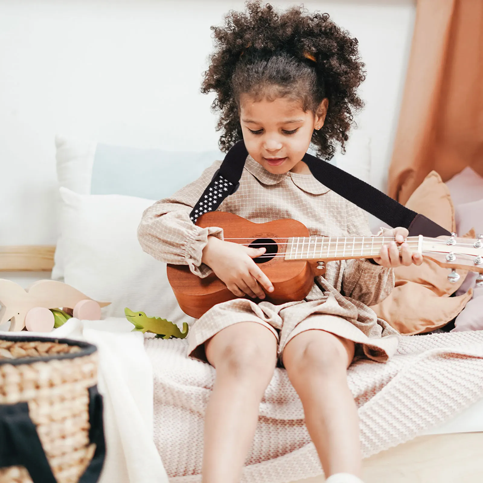 

Adjustable Cotton Ukulele Strap Head Durable Musical Instrument Accessory Perfect for Standing Playing